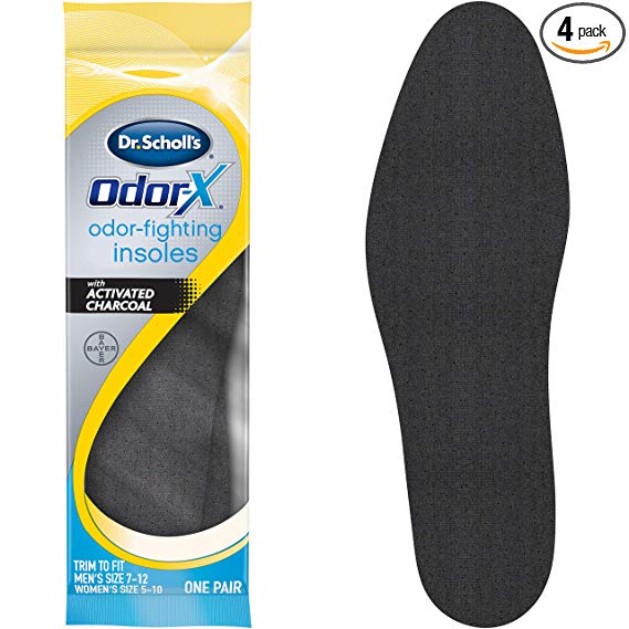 Dr. Scholl’s ODOR-FIGHTING Odor-X Insoles (1 Pair, Pack of 4) // All-Day Odor Protection and Sweat Absorption