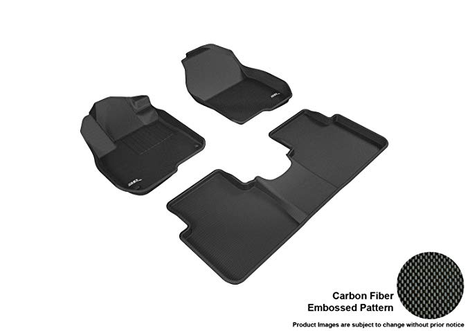 3D MAXpider Complete Set Custom Fit All-Weather Floor Mat For Select Honda CR-V Models - Kagu Rubber (Black)