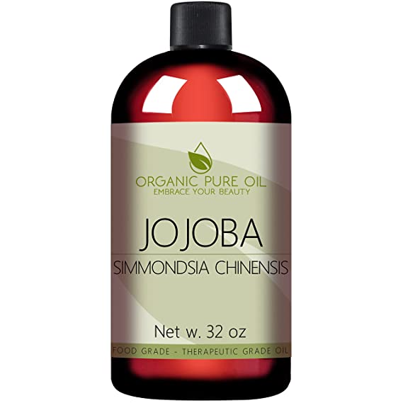 Golden Jojoba Oil - 100% Pure Cold Press Organically Sourced 32 oz Hohoba Carrier Oil for DIY, Formulations, Essential Oils, Cleansing, Moisturizer for Face, Hair, Lash, Massage, Makeup Remover, Soaps