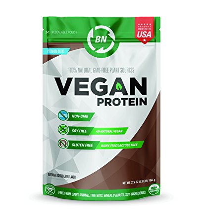 Organic Vegan Protein Powder- Fully Natural, RAW, Certified Organic, Natural NON-GMO Plant based – No Dairy, Gluten or Soy – 26 Servings – 27g Protein – Rich Chocolate Flavor – Made in USA