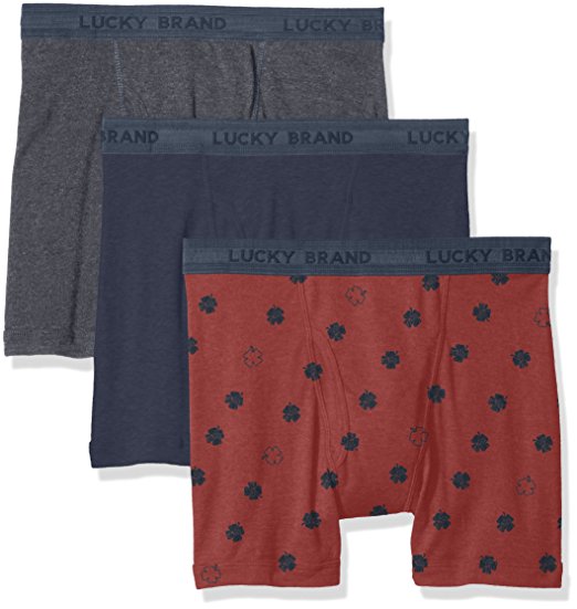 Lucky Brand Men's 3 Pk Cotton Boxer Brief