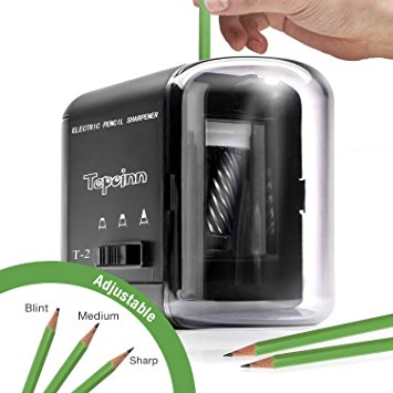 Tepoinn Electric Pencil Sharpener with Three different Stalls for Both Standard and Color Pencils, Sharpener Tools for Art Kids and School Powered with Electronic or USB or Battery Operated