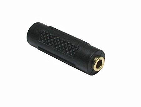 GOLD Flashed Audio 3.5mm Stereo TRS Jack Coupler Female Adapter BLACK by rhinocables