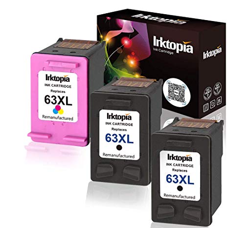 Roll over image to zoom in Ink Topia Remanufactured Ink Cartridge Replacement for HP 63XL ( 2 Black, 1 Tri-color , 3-Pack )