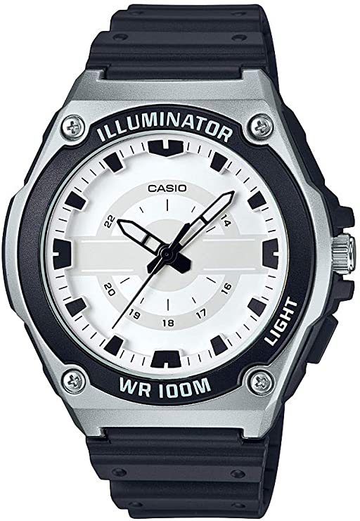 Casio Men's Quartz Watch with Resin Strap, Black, 18.5 (Model: MWC-100H-7AVCF)