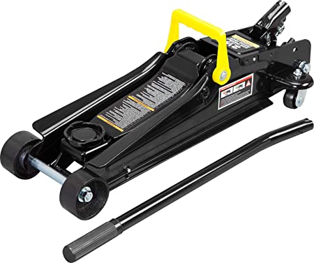 Torin TORT825051 Hydraulic Low Profile Trolley Service/Floor Jack with Dual Piston Quick Lift Pump, 2.5 Ton (5,000 lb) Capacity, Black