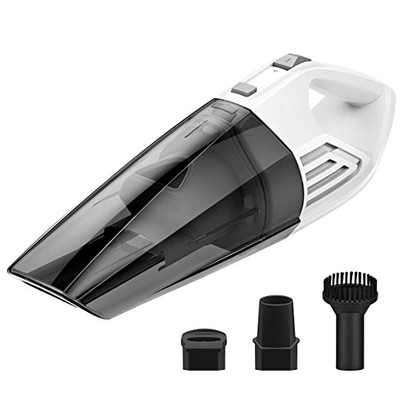 Homasy Car Handheld Vacuum Cleanner, High Power 4500pa Cordless Portable and Lower Noise Rechargeable Auto Hand Vancuum with 4 Hour Fast Charge Lithium for Car