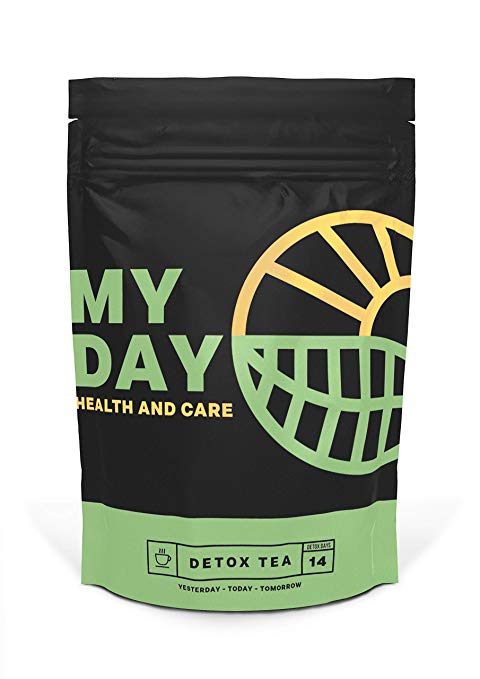My Day 14 Day Detox and Cleanse Tea - Blended Natural Herbal Teas, Goji Berries, Rose, Rooibos, Lotus Leaf | for Healthy Gut, Energy Booster, Weight Loss & Enhanced Immune System | 14-Servings