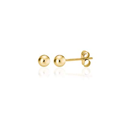 14K Yellow Gold Filled Round Ball Stud Earrings Pushback Available from 2mm - 9mm