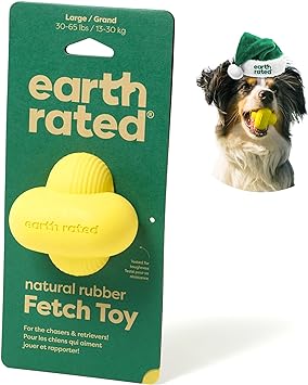 Earth Rated Dog Ball for Small, Medium and Large Dogs, Durable Natural Rubber Fetch Dog and Puppy Toy, for Indoor and Outdoor Use, Dog Gifts, Small