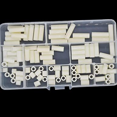 M4 ABS Round Nylon Spacer Metric Plastic Insulation Standoff Not Thread for Screw 100pcs White 6mm 8mm 10mm 12mm 14mm 16mm 18mm 20mm 23mm 25mm