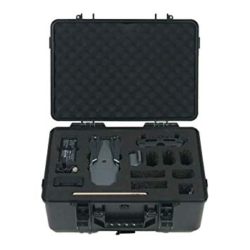 HUL Military Spec Waterproof Carrying Case for DJI Mavic Pro with iPad Mini and 4 Extra Batteries (Black)