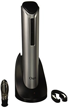 Ozeri Pro Electric Wine Bottle Opener With Free Foil Cutter and Elegant Recharging Stand