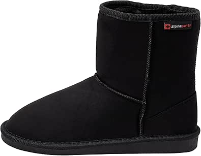 Alpine Swiss Laura Womens Classic Short Winter Boots Sherpa Lined Warm Comfort Shoes