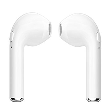 Mini Bluetooth Earphones - Stereo In Ear Earbud Headphones Headset Bluetooth 4.1 Mini Wireless Earphones Magnetic Earbuds, Handsfree with Mic, Earpiece for Apple airpods iPhone 7/ 7 plus/ 6/ 6s plus ,HTC ,Sony and Android Devices - White