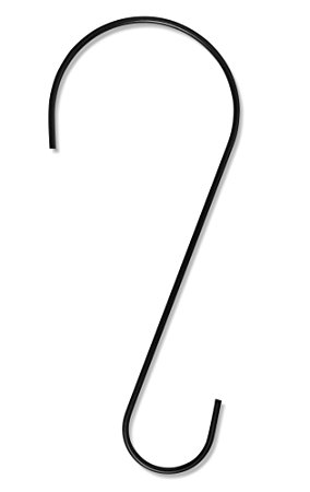 GrayBunny GB-6812 Metal Tree Branch Hook, 12 or 23 Inch, Black, Premium Extra Thick 1/5 Inch Diameter Rust Resistant Steel S-Hooks For Bird Feeders and Baths, Planters, and More