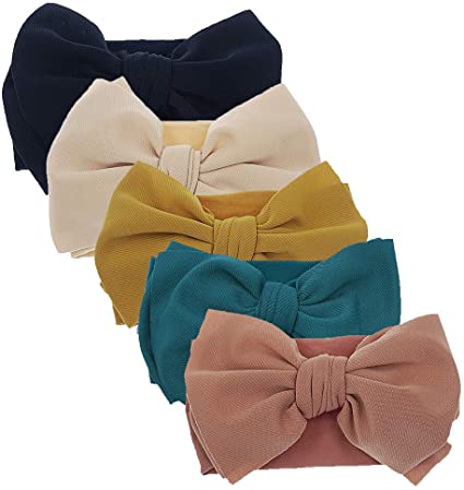 Newest Baby Bow Headbands Baby Turban Knotted Headband Nylon Elastic Headwraps for Baby Girl Hair Accessories