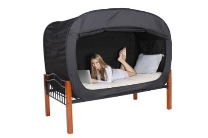 Privacy Pop Bed Tent (Queen) - BLACK