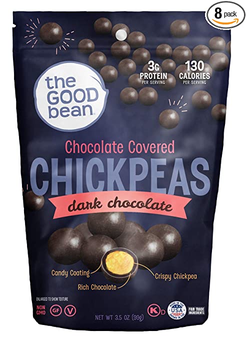 The Good Bean Dark Chocolate Covered Chickpeas, 3.5 Oz (Pack Of 8)