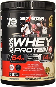 Six Star Pro Nutrition 100% Whey Protein Plus, 32g Ultra-Pure Whey Protein Powder, Vanilla, 5 Pound