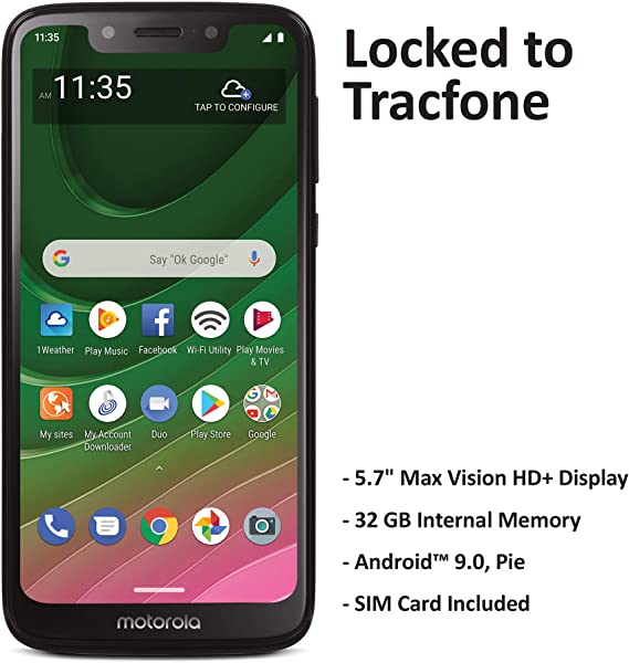 Tracfone Motorola Moto G7 Optimo 4G LTE Prepaid Smartphone (Locked) - Black - 32GB - SIM Card Included - CDMA