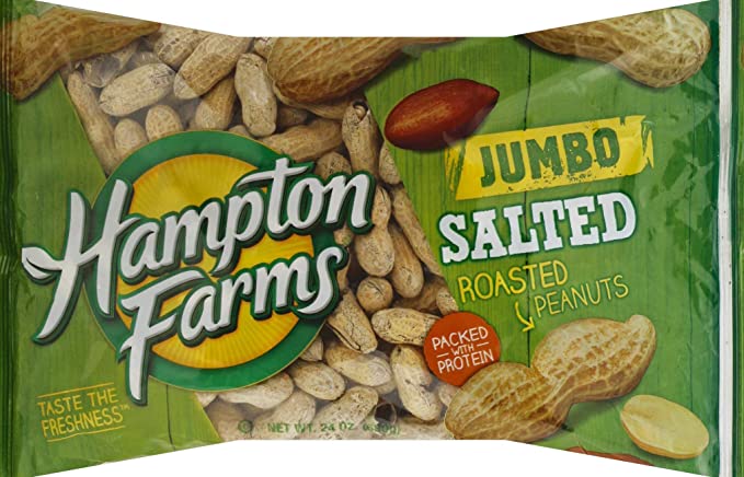Hampton Farms JUMBO Salted Roasted Peanuts 24 oz bag
