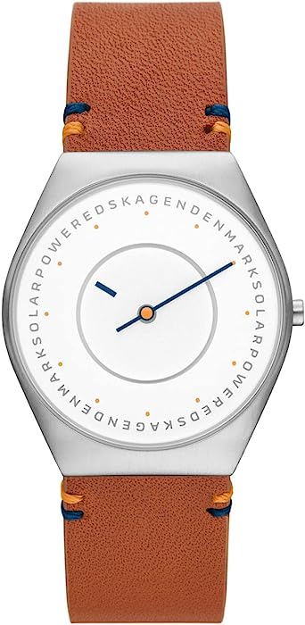 Skagen Grenen Halo Solar Powered 37mm Watch with Leather or Stainless Steel Band