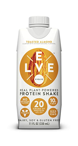 Evolve Protein Shake, Toasted Almond, 20g Protein, 11 FL OZ, 12 Count