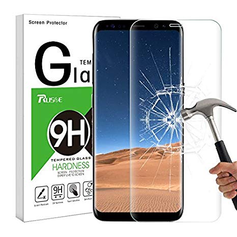 Galaxy S8 Screen Protector, [2 Pack] Russe 9H 3D Hardness Full Coverage Galaxy S8 Glass Screen Protector [Anti-Scratch[ [Anti-Fingerprint] [Bubble Free] Tempered Glass for Samsung Galaxy S8