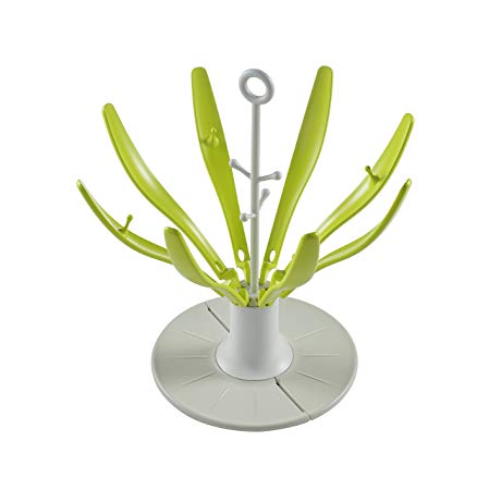 BEABA Folding Flower Baby Bottle Countertop Drying Rack, Neon