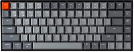 Keychron K2 Wireless Bluetooth/USB Wired Gaming Mechanical Keyboard, Compact 84-Key White LED Backlight N-Key Rollover for Mac Windows, Plastic Frame, Gateron G Pro red Switches, Version 2