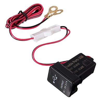 AUDEW 1224V Black Car Dual USB Port Charge Adaptor Socket Dashboard Mount For TOYOTA