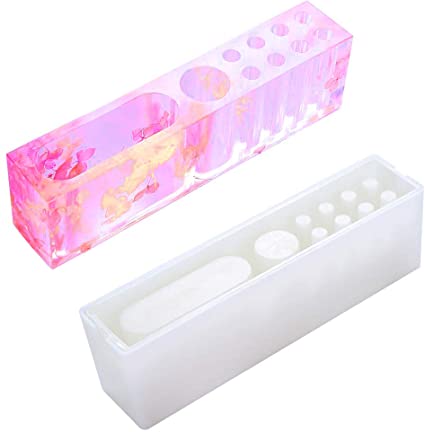 MeiMeiDa Pen Holder Resin Molds - DIY Pencil Holder Silicone Mold, Concrete Plaster Cement Pen Pencil Holder Molds