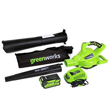 Greenworks 40V 185 MPH Variable Speed Cordless Blower Vacuum, 4.0 AH Battery Included 24322