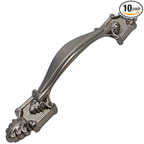 GlideRite Hardware 4116-SN-10 3.5 inch CC Satin Nickel Deco Cabinet Pull 10 Pack