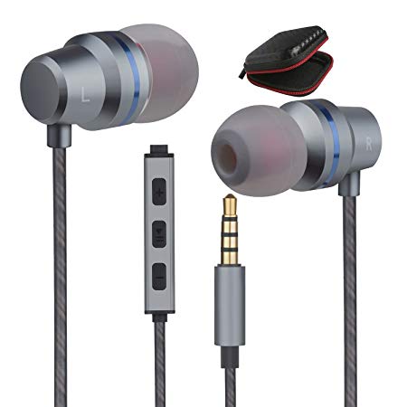 Earbuds Headphones with Microphone Mic Stereo Volume Control Wired Earphones in-Ear Noise-Isolating Ear Buds Compatible Samsung Android Galaxy LG HTC Tablet Laptop 3.5mm Audio