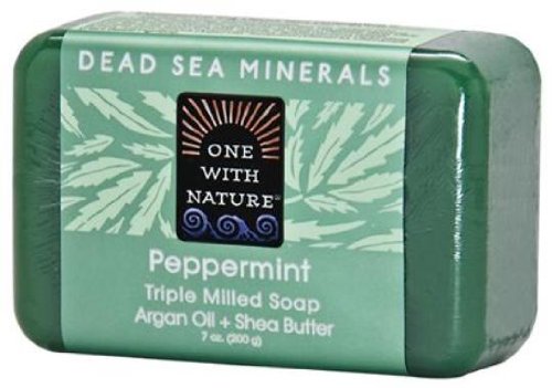 One With Nature Peppermint Dead Sea Mineral Soap, 7 Ounce Bar