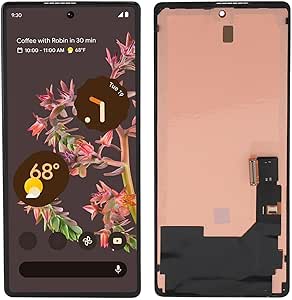 for Pixel 6 LCD Screen, Phone Screen Replacement with Fingerprint for Pixel 6 5G GB7N6 G9S9B16, 1080 X 2220 Resolution, 411ppi, 19.5:9 Aspect Ratio, with Technical Repair Tool Kit