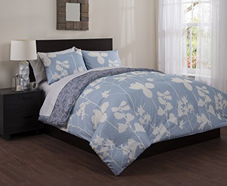 stylehouse Daffodil Vine Bed-in-a-Bag Comforter Set, Full, Sky