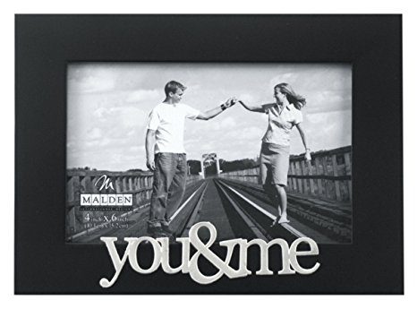 Malden International Designs Expressions You and Me Black Wood Picture Frame, 4x6, Black