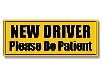 American Vinyl New Driver Please Be Patient Bumper Sticker (Safe First car Safety Drive Student)