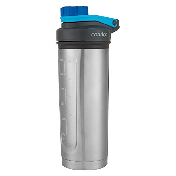 Contigo Vaccuum-Insulated Shake & Go Fit Stainless Steel Shaker Bottle, 24 oz, Carolina Blue