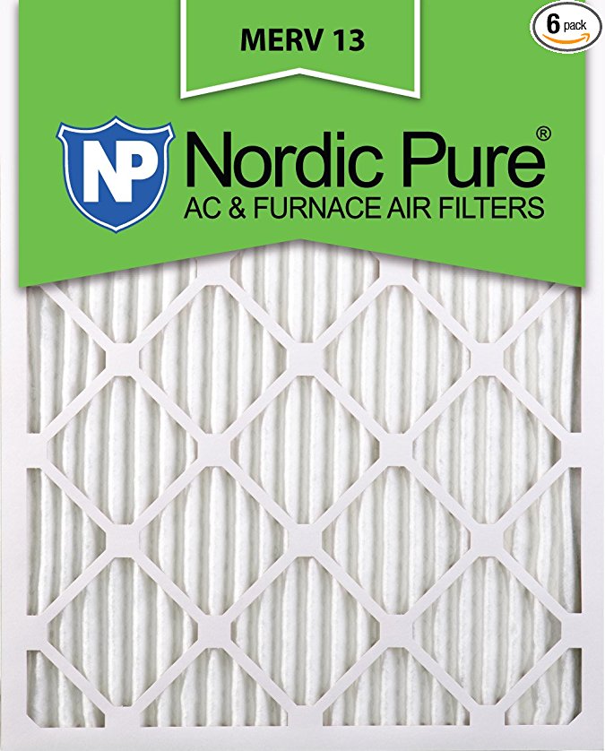 Nordic Pure 18x24x1M13-6 18x24x1 MERV 13 Pleated AC Furnace Air Filter, Box of 6, 1-Inch