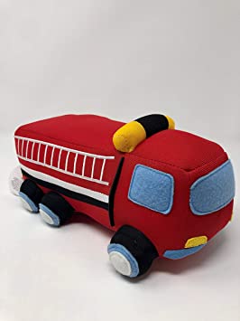 Cozy Bear Red Fire Truck Engine Plush Toy with Detachable Ladder 10"