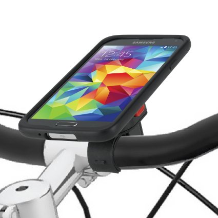 Tigra MountCase Galaxy S5 Waterproof Shock-Absorbent Ultra Slim Case and Bike Mount Kit with RainGuard