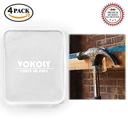 VOKOLY, Universal non-slip mats,Sticky Anti-Slip Gel Pads,Stick to Anywhere&Holds Anything (4 PACK Clear)