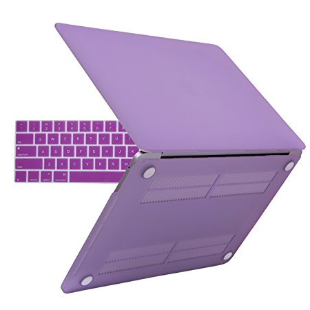 MacBook Pro 13 Case 2017 & 2016 Release A1706/A1708 Plastic Hard Case Shell Cover and Keyboard Skin Bundle fits Apple MacBook Pro 13 inch with and without Touch Bar and Touch ID- Purple