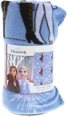 Disney Frozen Magical Fleece Throw Blanket - Princess Elsa & Anna Kids Fleece Throw Blanket for Girls & Boys, Soft & Cozy Plush Lightweight Plush Fabric Bed Cover Decor - Size 45”x 60”