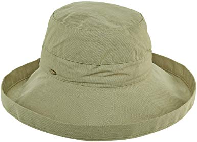 Scala Women's Cotton Hat with Inner Drawstring and Upf 50  Rating