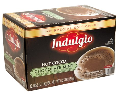 Indulgio Mint Chocolate Hot Cocoa 12-Count Single Serve Cup for Keurig K-Cup Brewers (Pack of 3)